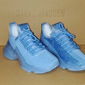 Brand New STEVE MADDEN Rhinestone Sneakers- Blue